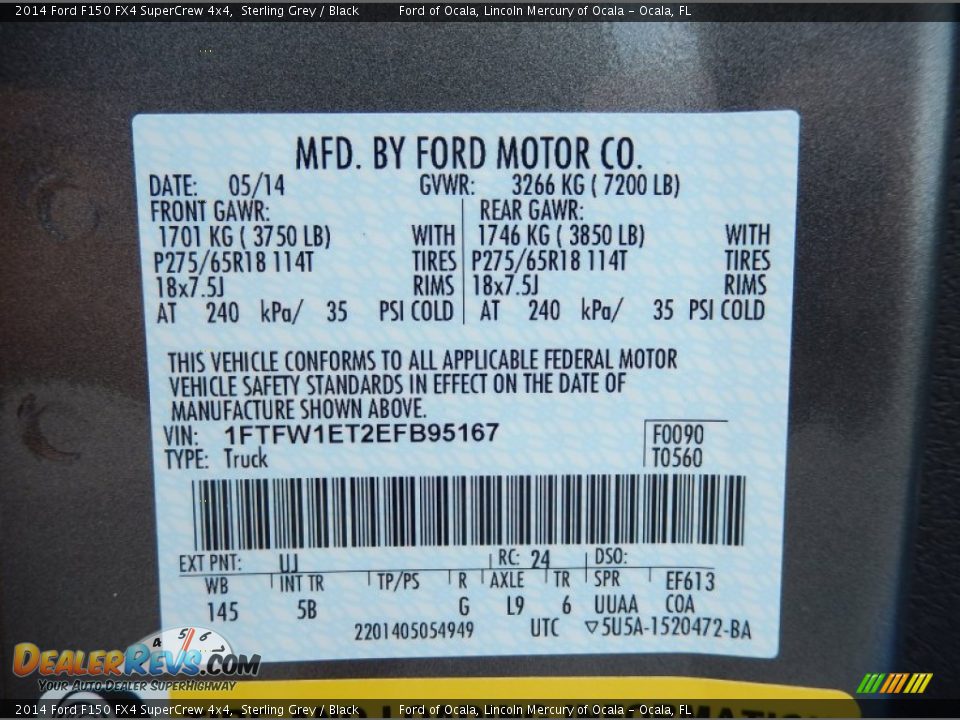 2014 Ford F150 FX4 SuperCrew 4x4 Sterling Grey / Black Photo #13