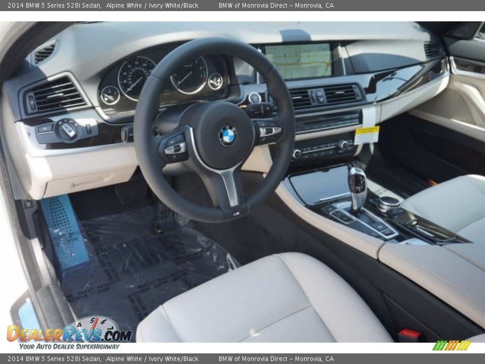 Ivory White/Black Interior - 2014 BMW 5 Series 528i Sedan Photo #6