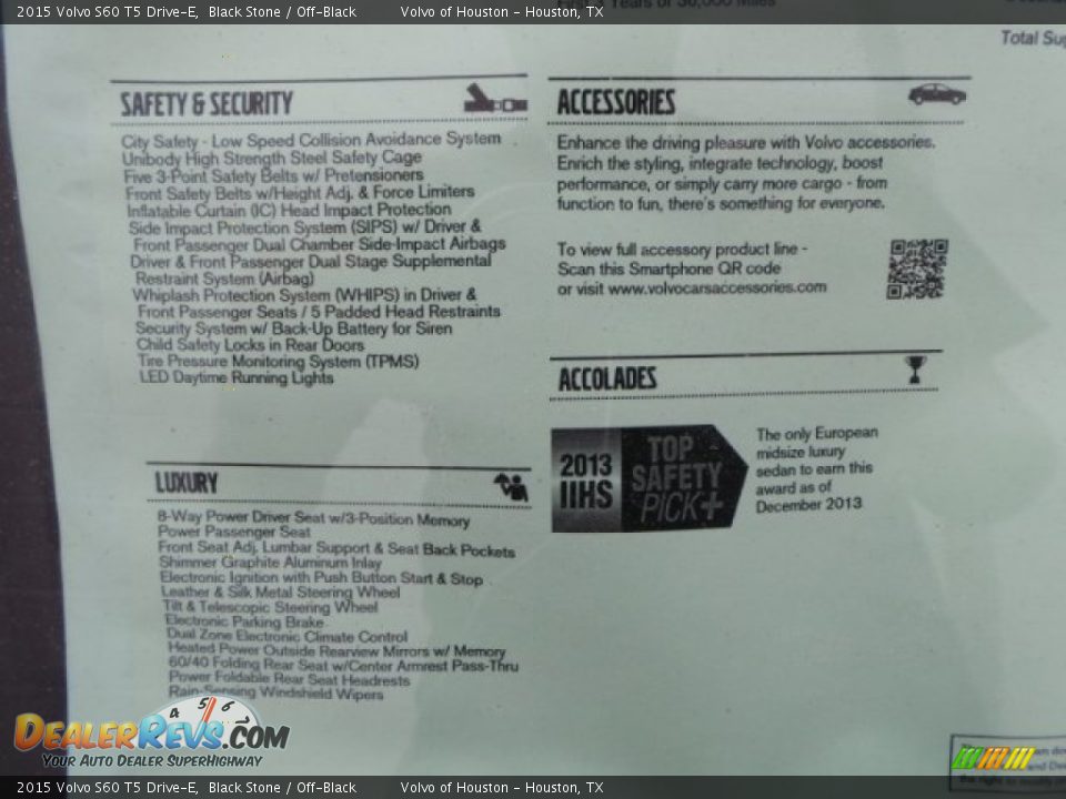 2015 Volvo S60 T5 Drive-E Black Stone / Off-Black Photo #31