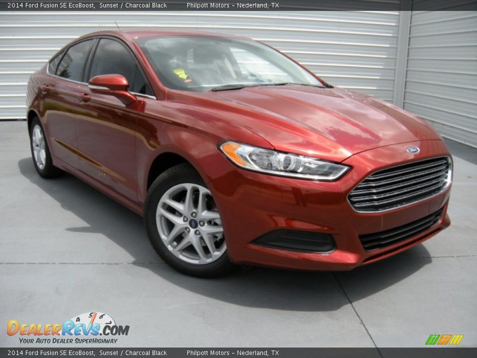 2014 Ford Fusion SE EcoBoost Sunset / Charcoal Black Photo #1