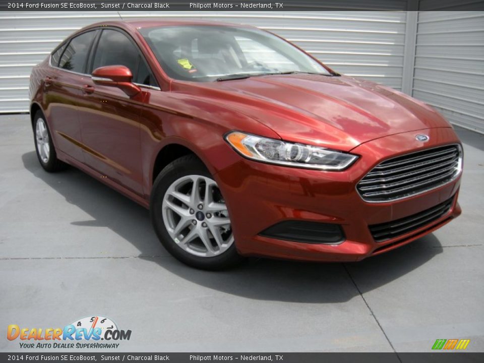 2014 Ford Fusion SE EcoBoost Sunset / Charcoal Black Photo #2