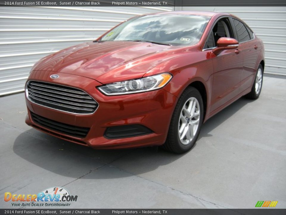 2014 Ford Fusion SE EcoBoost Sunset / Charcoal Black Photo #7
