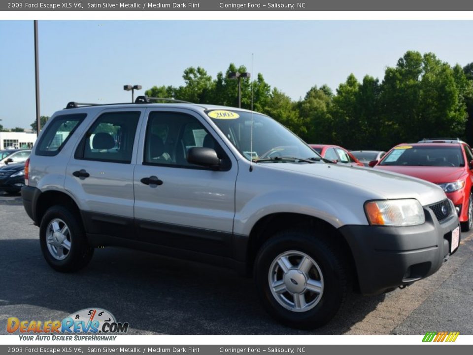 2003 Ford Escape XLS V6 Satin Silver Metallic / Medium Dark Flint Photo #1