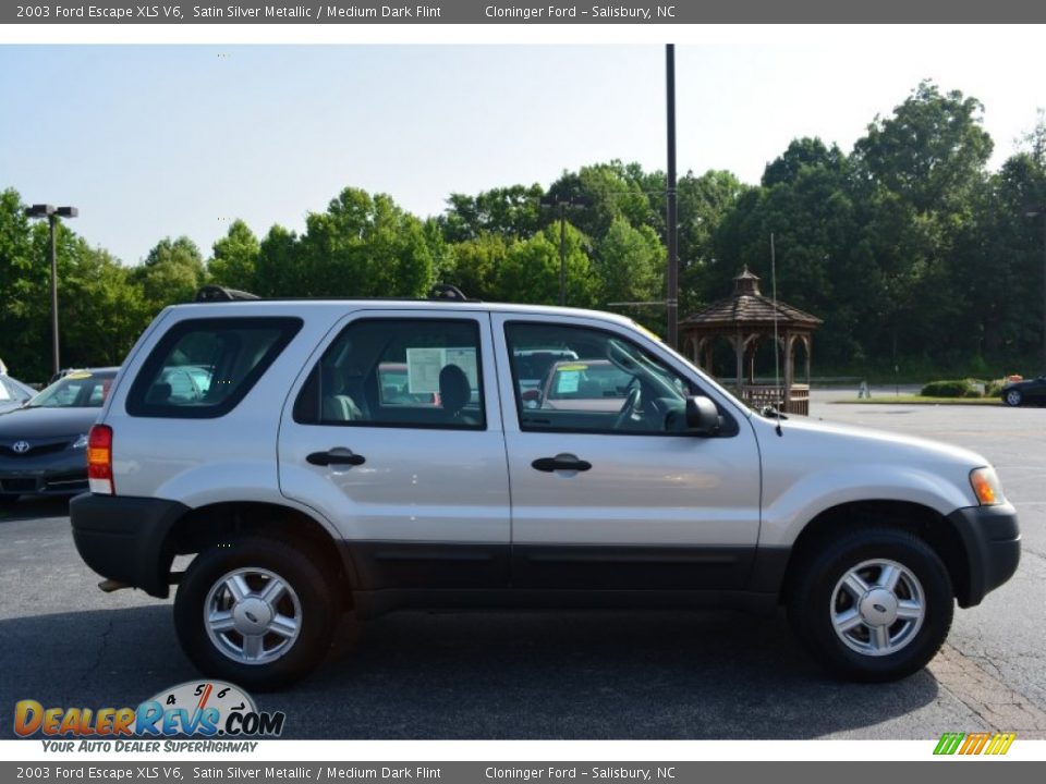 2003 Ford Escape XLS V6 Satin Silver Metallic / Medium Dark Flint Photo #2