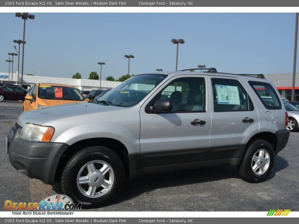 2003 Ford Escape XLS V6 Satin Silver Metallic / Medium Dark Flint Photo #3