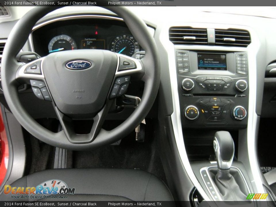 2014 Ford Fusion SE EcoBoost Sunset / Charcoal Black Photo #25