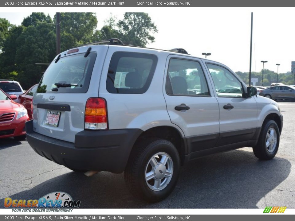 2003 Ford Escape XLS V6 Satin Silver Metallic / Medium Dark Flint Photo #4