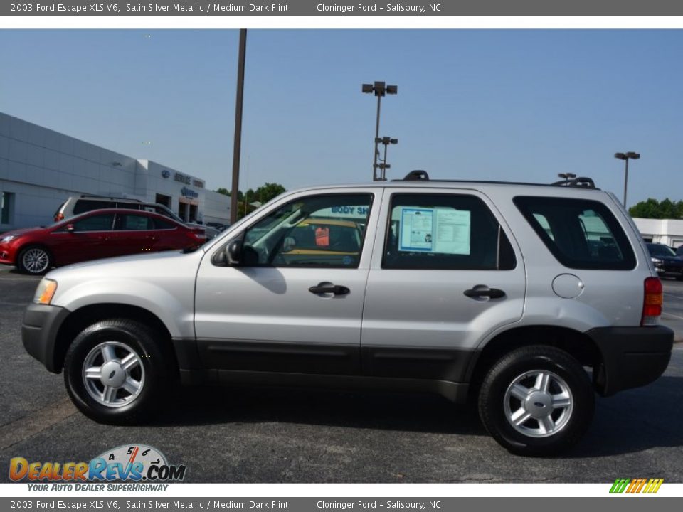 2003 Ford Escape XLS V6 Satin Silver Metallic / Medium Dark Flint Photo #6