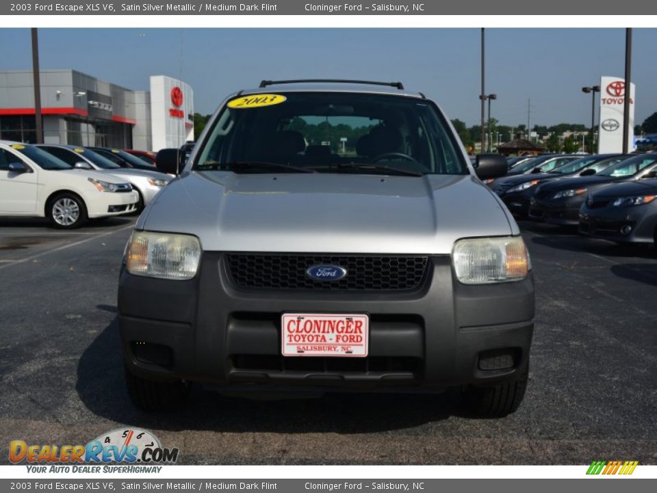 2003 Ford Escape XLS V6 Satin Silver Metallic / Medium Dark Flint Photo #7