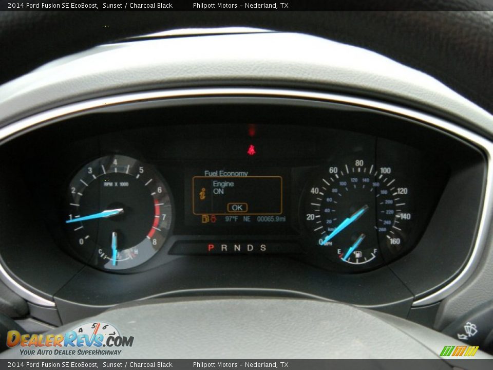 2014 Ford Fusion SE EcoBoost Sunset / Charcoal Black Photo #31