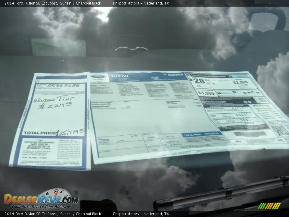 2014 Ford Fusion SE EcoBoost Sunset / Charcoal Black Photo #33