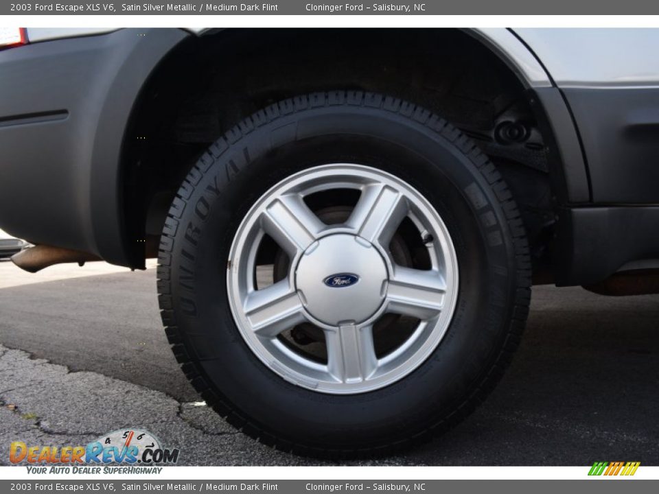 2003 Ford Escape XLS V6 Satin Silver Metallic / Medium Dark Flint Photo #17