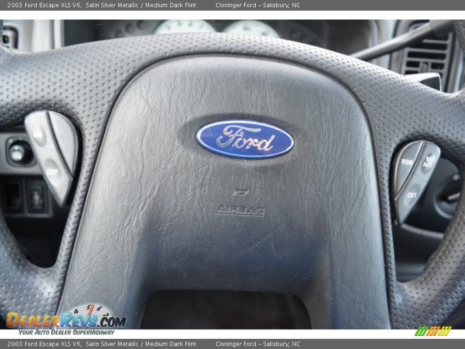 2003 Ford Escape XLS V6 Satin Silver Metallic / Medium Dark Flint Photo #22