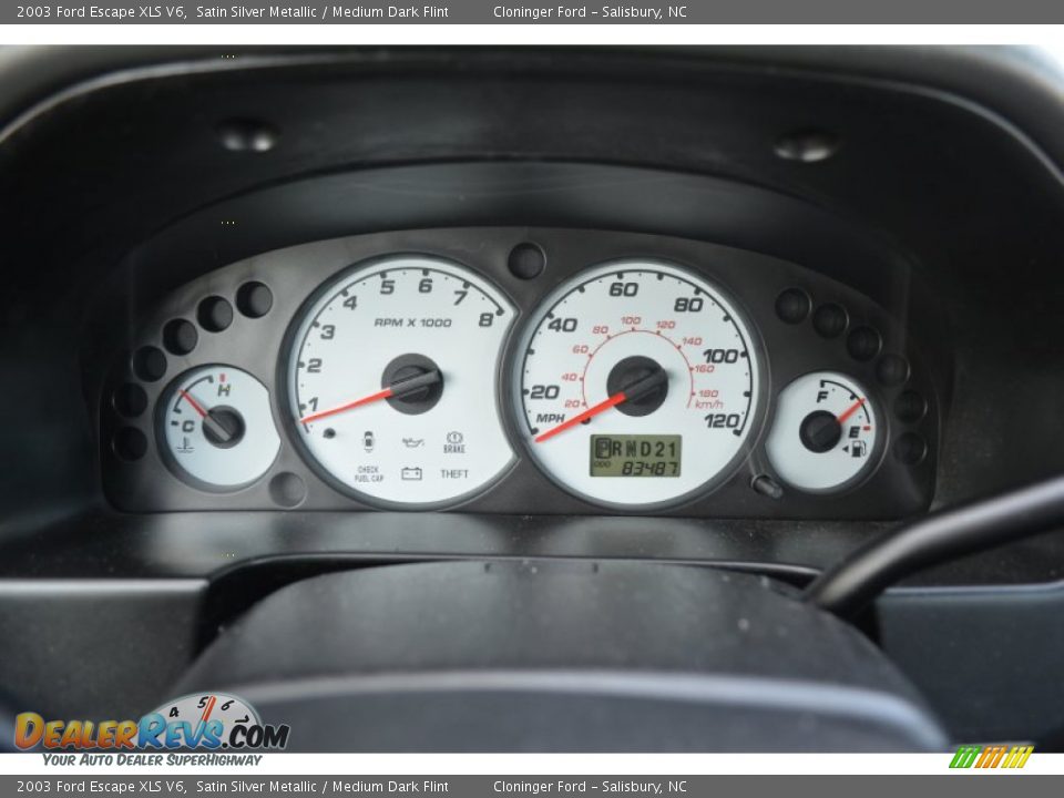 2003 Ford Escape XLS V6 Satin Silver Metallic / Medium Dark Flint Photo #23