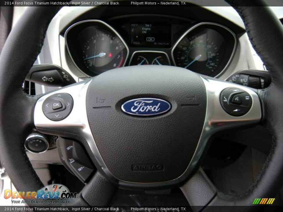 2014 Ford Focus Titanium Hatchback Ingot Silver / Charcoal Black Photo #33