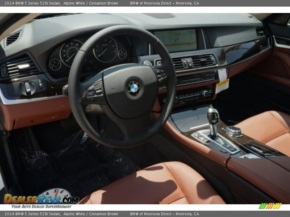 2014 BMW 5 Series 528i Sedan Alpine White / Cinnamon Brown Photo #6