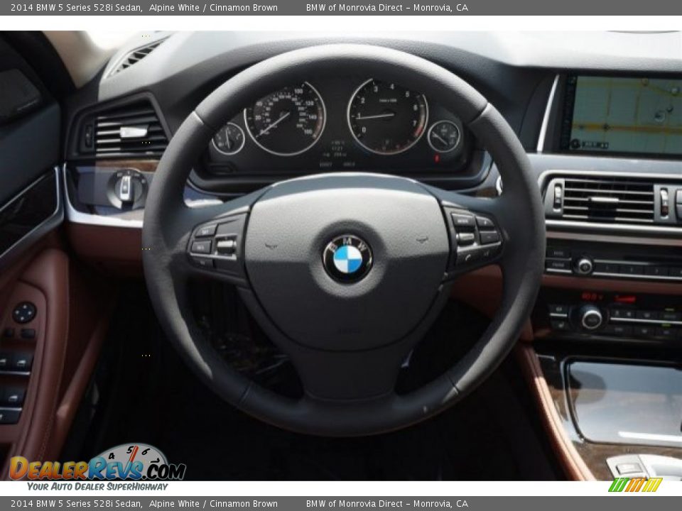 2014 BMW 5 Series 528i Sedan Alpine White / Cinnamon Brown Photo #9