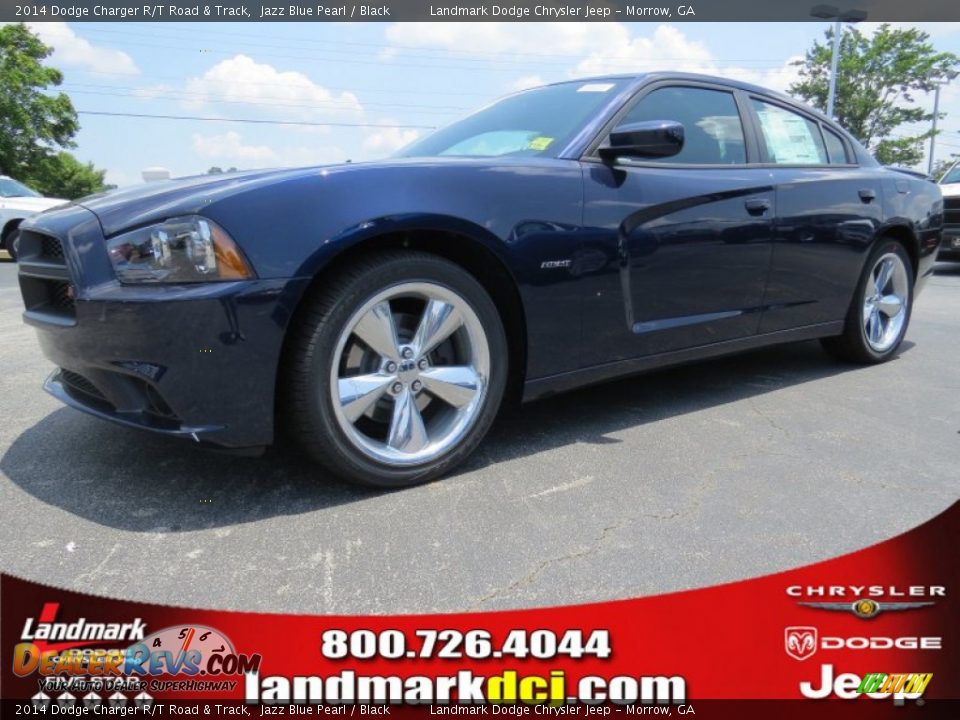 2014 Dodge Charger R/T Road & Track Jazz Blue Pearl / Black Photo #1
