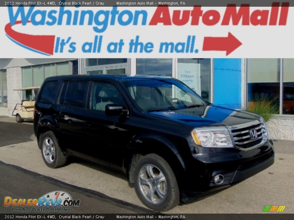 2012 Honda Pilot EX-L 4WD Crystal Black Pearl / Gray Photo #1