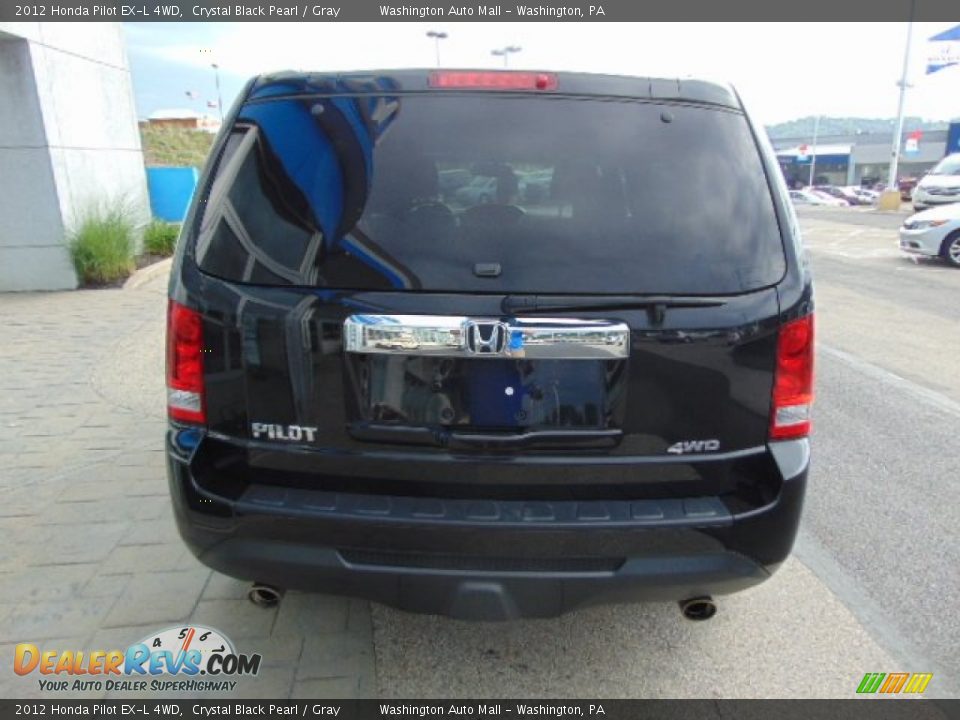 2012 Honda Pilot EX-L 4WD Crystal Black Pearl / Gray Photo #6