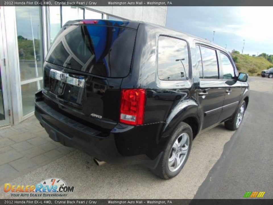 2012 Honda Pilot EX-L 4WD Crystal Black Pearl / Gray Photo #7