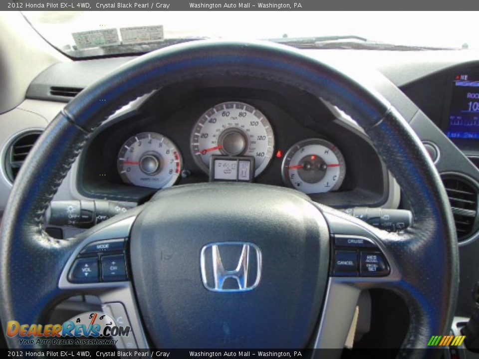 2012 Honda Pilot EX-L 4WD Crystal Black Pearl / Gray Photo #15