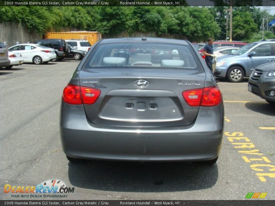 2008 Hyundai Elantra GLS Sedan Carbon Gray Metallic / Gray Photo #5