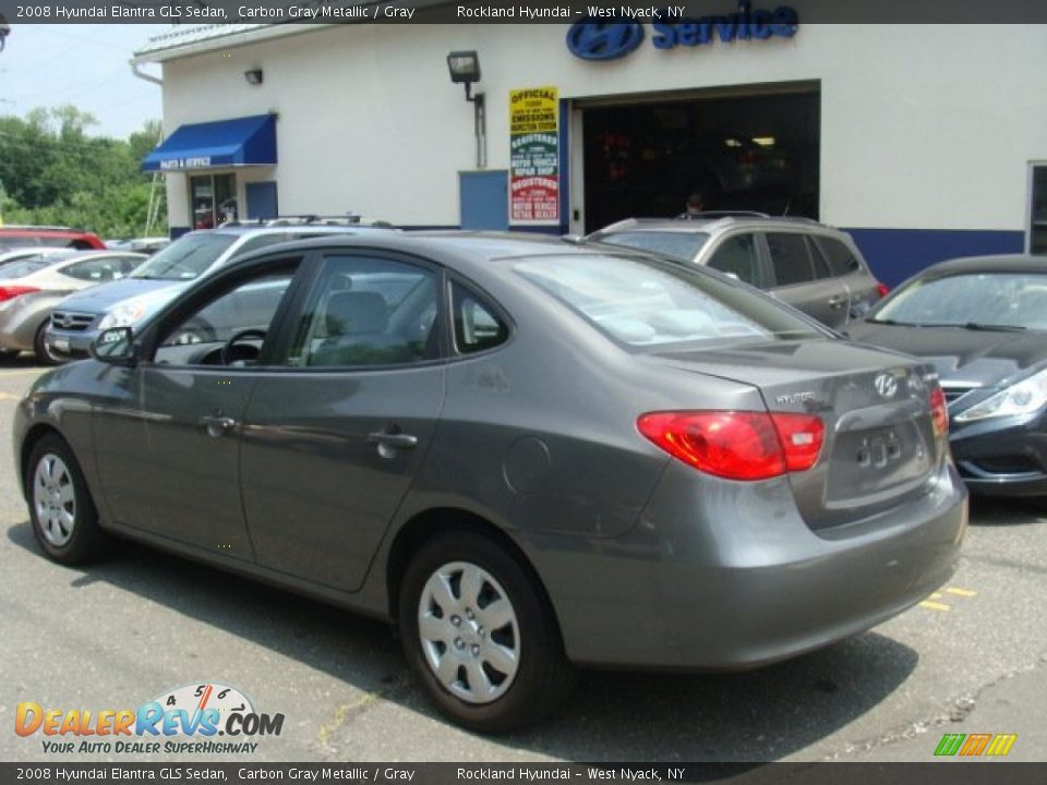 2008 Hyundai Elantra GLS Sedan Carbon Gray Metallic / Gray Photo #6