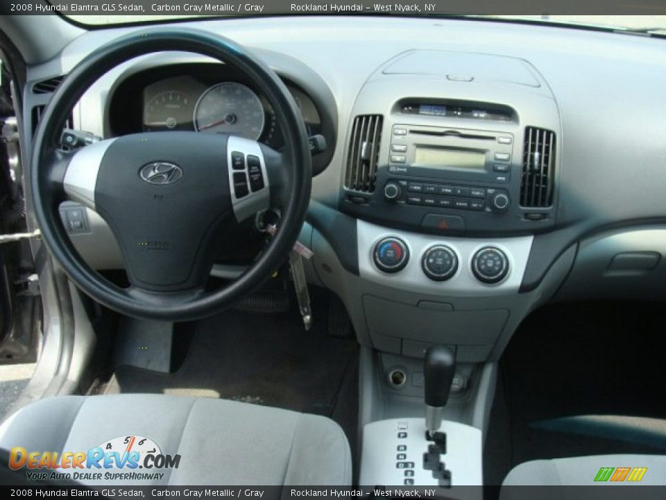 2008 Hyundai Elantra GLS Sedan Carbon Gray Metallic / Gray Photo #11