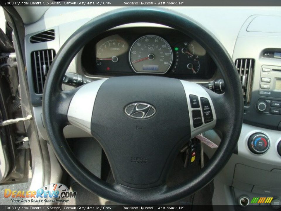 2008 Hyundai Elantra GLS Sedan Carbon Gray Metallic / Gray Photo #13