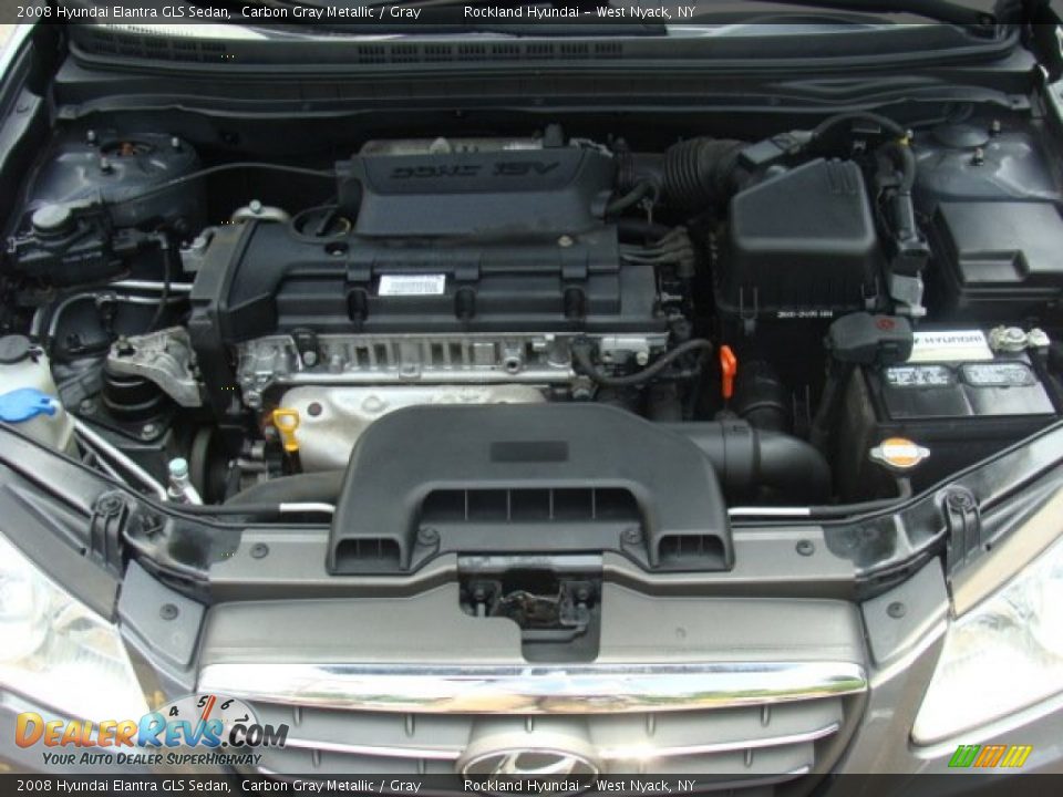 2008 Hyundai Elantra GLS Sedan Carbon Gray Metallic / Gray Photo #28