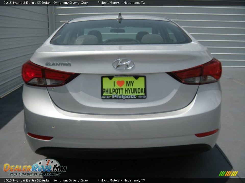 2015 Hyundai Elantra SE Sedan Symphony Silver / Gray Photo #5