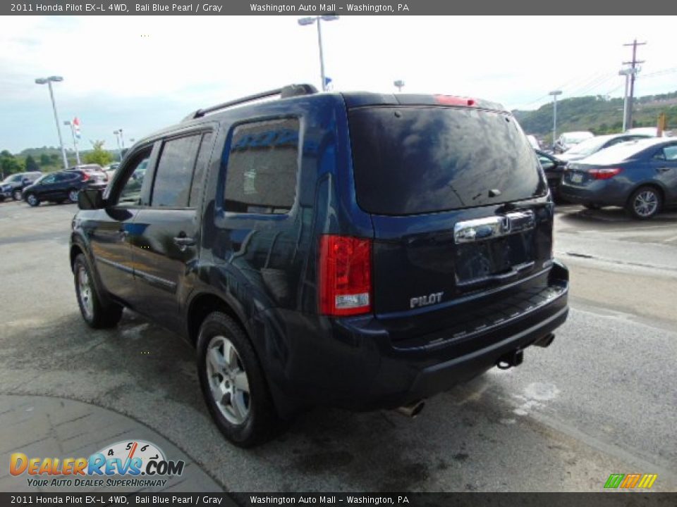 2011 Honda Pilot EX-L 4WD Bali Blue Pearl / Gray Photo #7