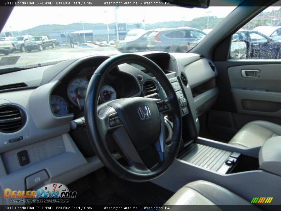 2011 Honda Pilot EX-L 4WD Bali Blue Pearl / Gray Photo #11