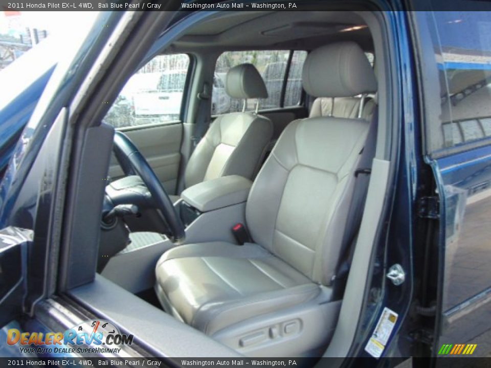 2011 Honda Pilot EX-L 4WD Bali Blue Pearl / Gray Photo #12