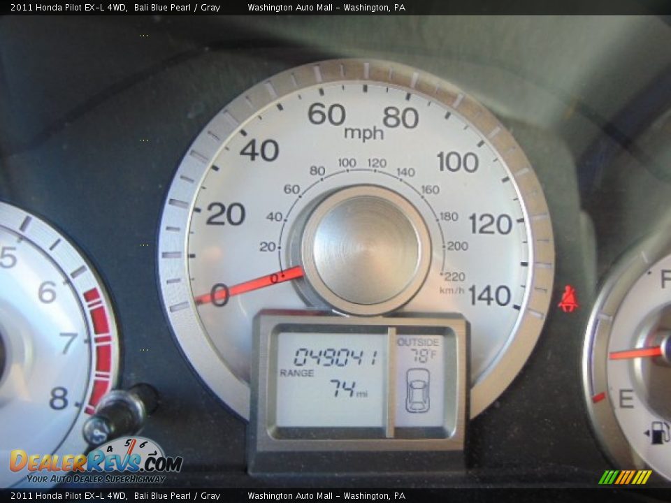 2011 Honda Pilot EX-L 4WD Bali Blue Pearl / Gray Photo #20