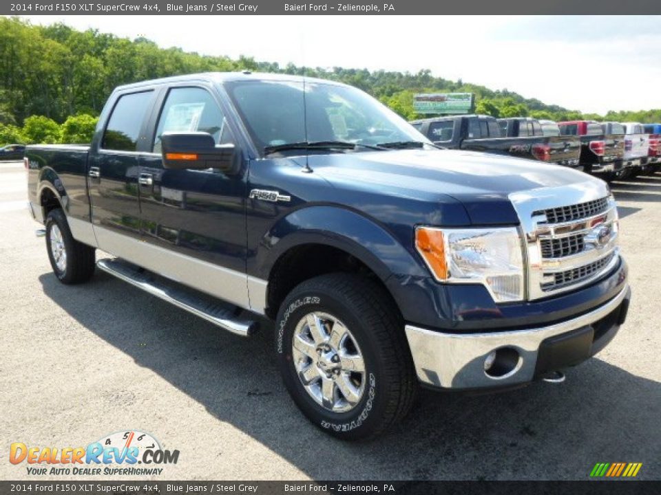 2014 Ford F150 XLT SuperCrew 4x4 Blue Jeans / Steel Grey Photo #2