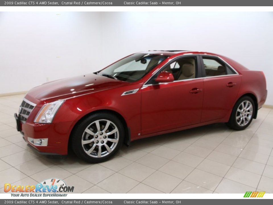 2009 Cadillac CTS 4 AWD Sedan Crystal Red / Cashmere/Cocoa Photo #3