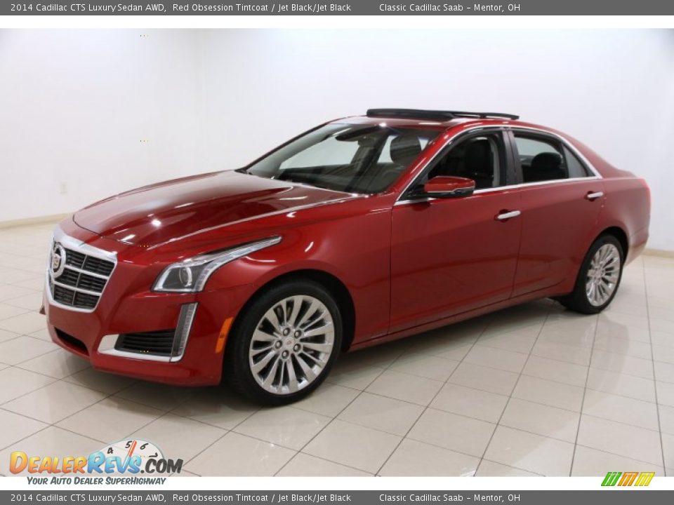 2014 Cadillac CTS Luxury Sedan AWD Red Obsession Tintcoat / Jet Black/Jet Black Photo #3