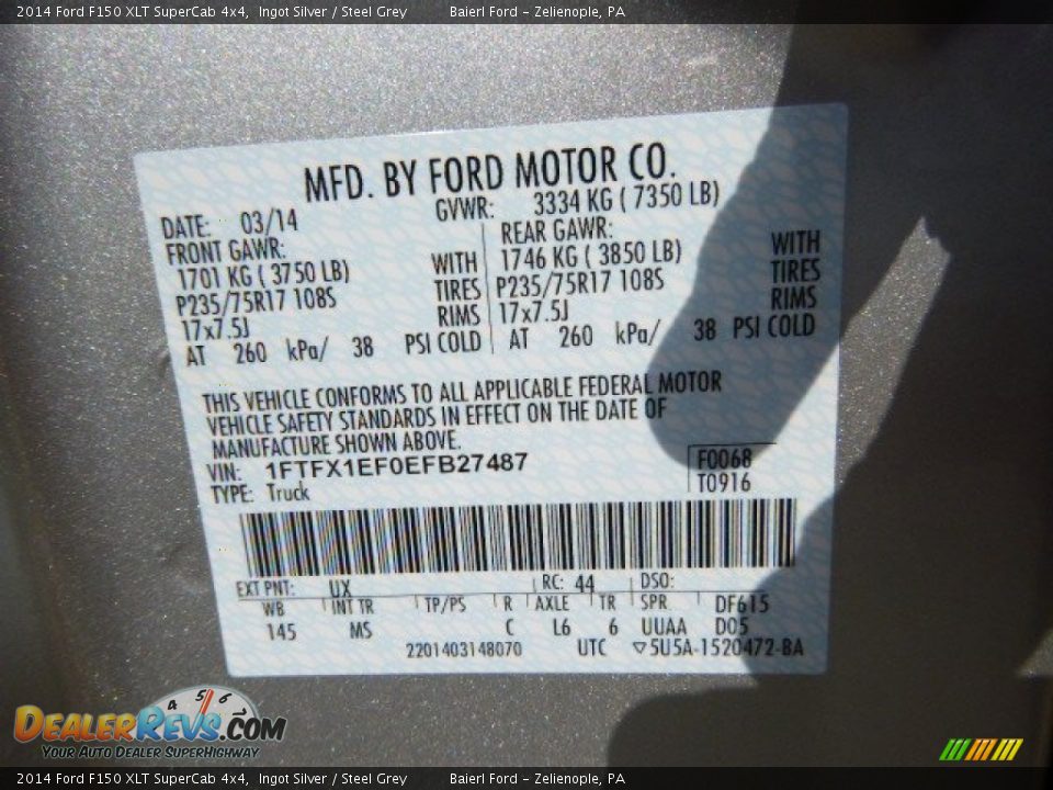 2014 Ford F150 XLT SuperCab 4x4 Ingot Silver / Steel Grey Photo #20