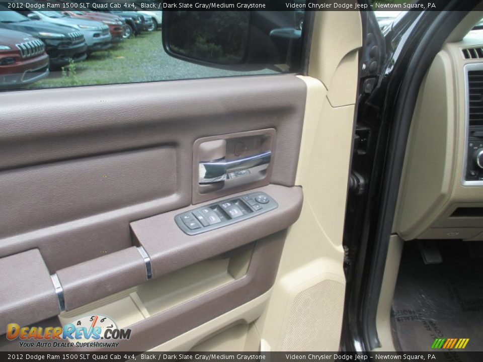 2012 Dodge Ram 1500 SLT Quad Cab 4x4 Black / Dark Slate Gray/Medium Graystone Photo #16