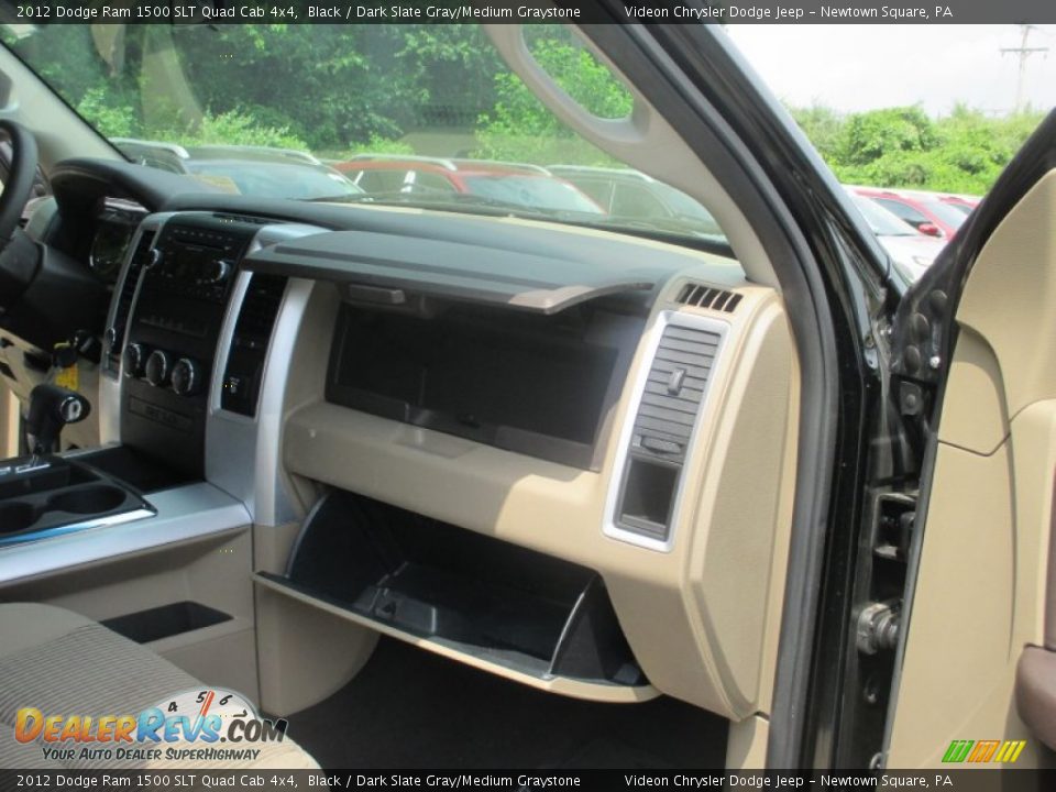 2012 Dodge Ram 1500 SLT Quad Cab 4x4 Black / Dark Slate Gray/Medium Graystone Photo #24