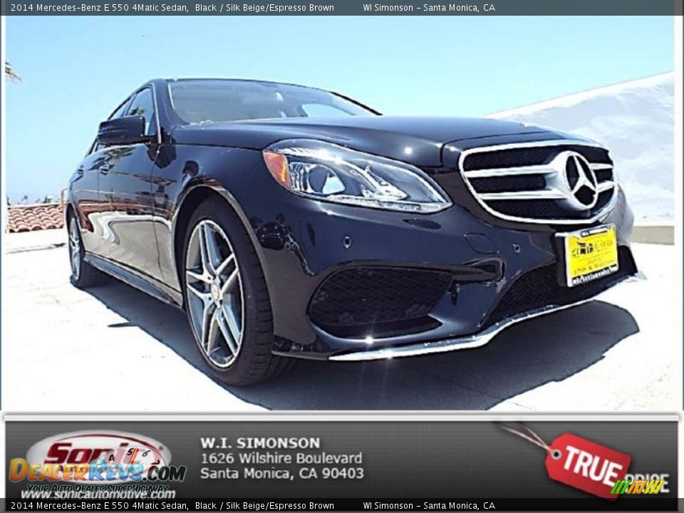 2014 Mercedes-Benz E 550 4Matic Sedan Black / Silk Beige/Espresso Brown Photo #1