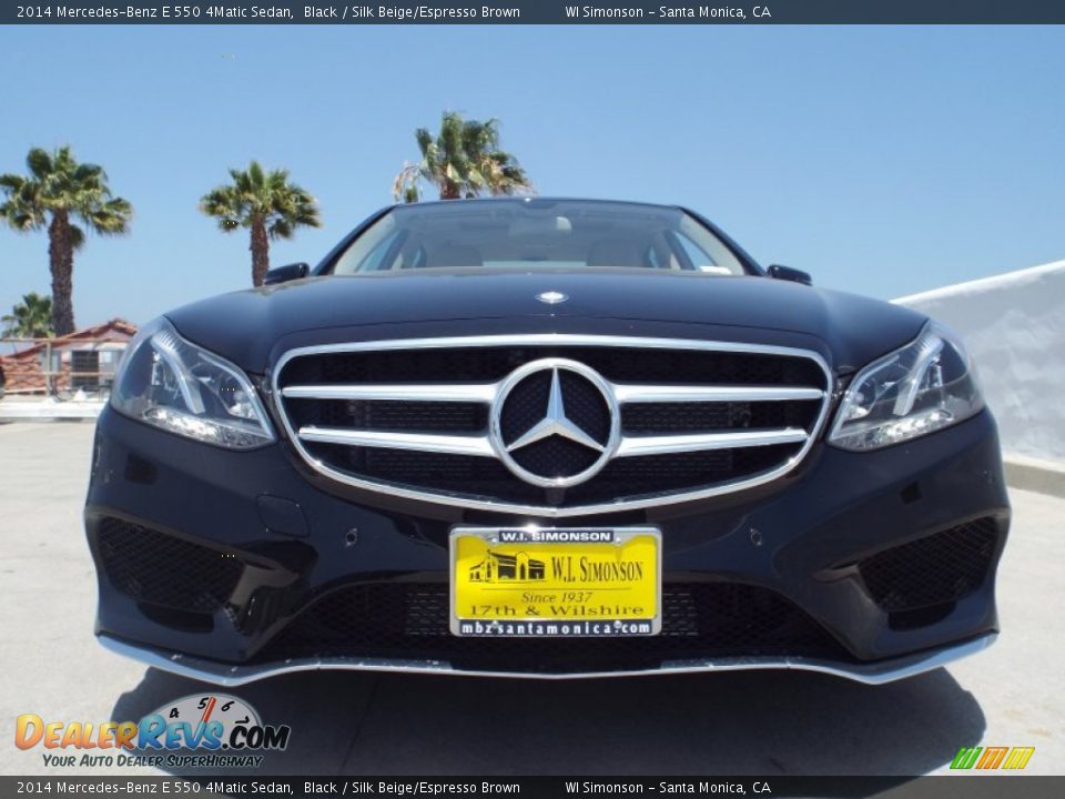 2014 Mercedes-Benz E 550 4Matic Sedan Black / Silk Beige/Espresso Brown Photo #2
