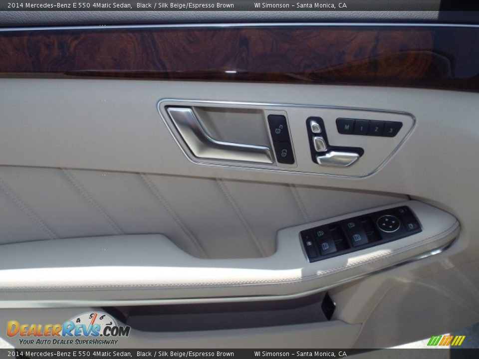 2014 Mercedes-Benz E 550 4Matic Sedan Black / Silk Beige/Espresso Brown Photo #6