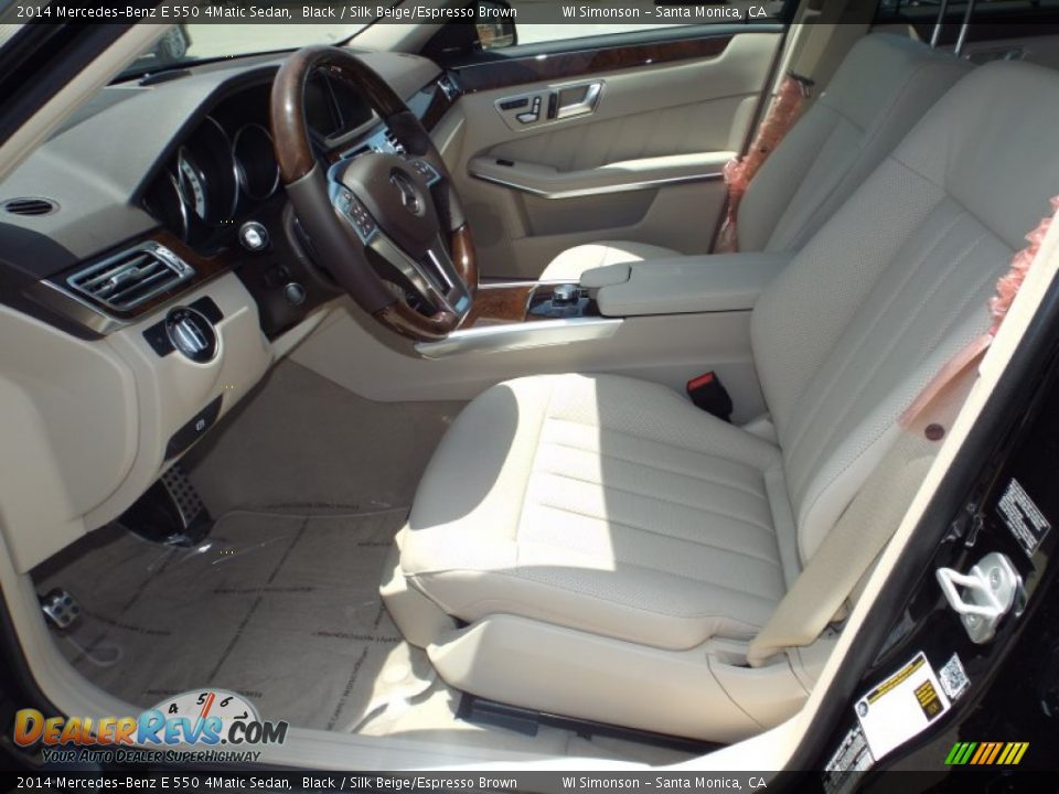 2014 Mercedes-Benz E 550 4Matic Sedan Black / Silk Beige/Espresso Brown Photo #7