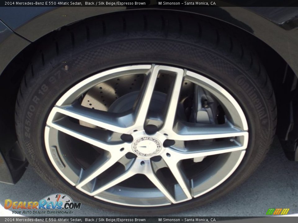2014 Mercedes-Benz E 550 4Matic Sedan Black / Silk Beige/Espresso Brown Photo #10