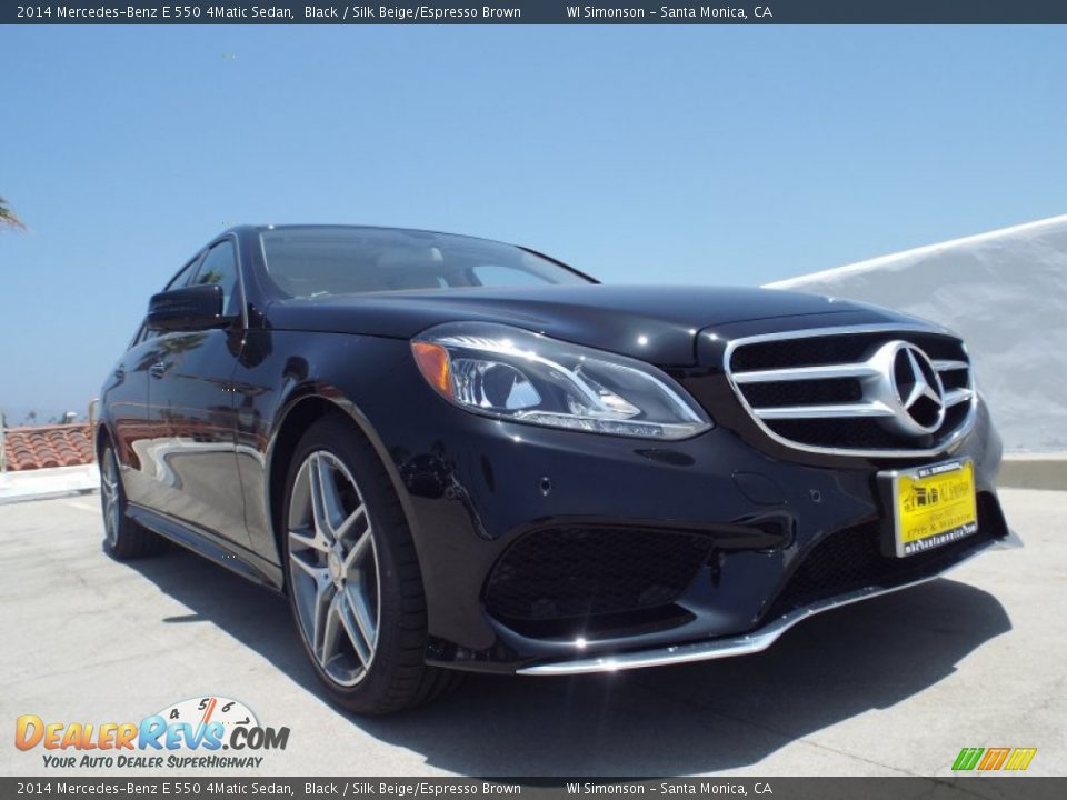 2014 Mercedes-Benz E 550 4Matic Sedan Black / Silk Beige/Espresso Brown Photo #11