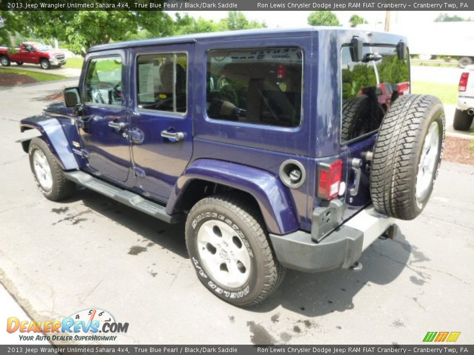 2013 Jeep Wrangler Unlimited Sahara 4x4 True Blue Pearl / Black/Dark Saddle Photo #6