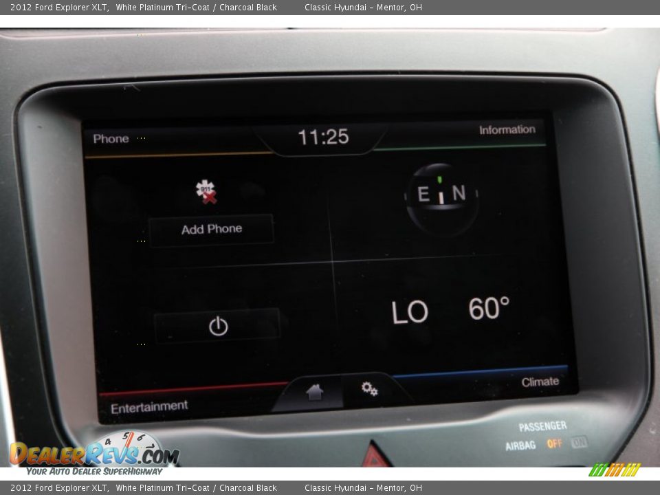 2012 Ford Explorer XLT White Platinum Tri-Coat / Charcoal Black Photo #9